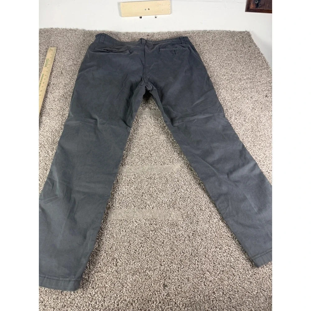 George Mens Slim Straight Chino Pants Charcoal‎ Gray 40x32 Flat Front Trousers